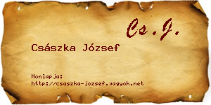 Császka József névjegykártya