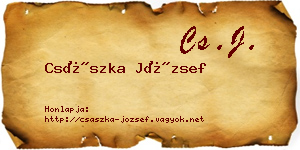 Császka József névjegykártya